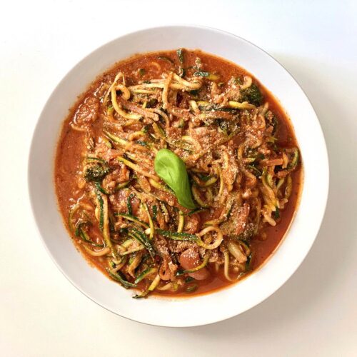 Low-carb tomato courgetti recipe